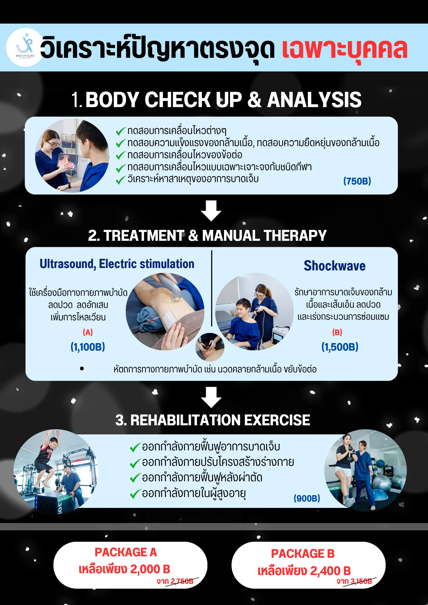 วิเคราะห์ปัญหาตรงจุด เฉพาะบุคคล เริ่มต้น 2,000 บาท Best up clinic
